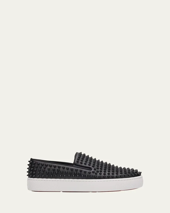 Men's Spikeboat Leather Slip-On Sneakers