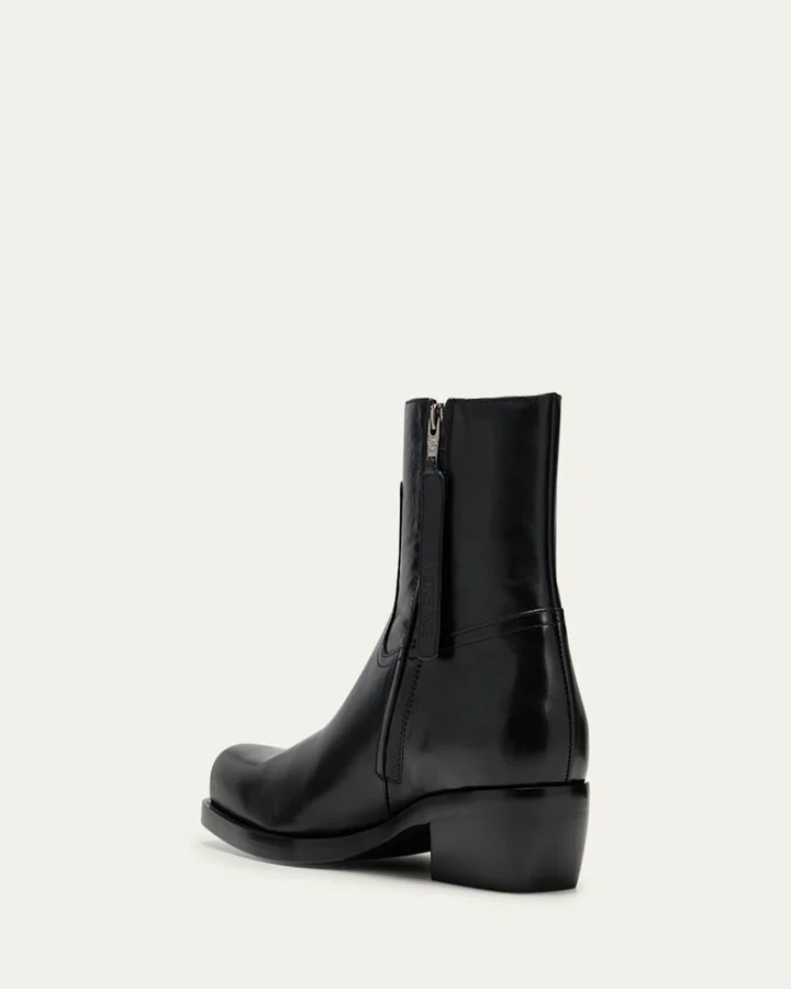 Men's Square-Toe Leather Ankle Boots - Image 2