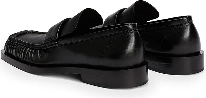 Men's Square Toe Leather Loafers - Black - Size 7 - Image 3