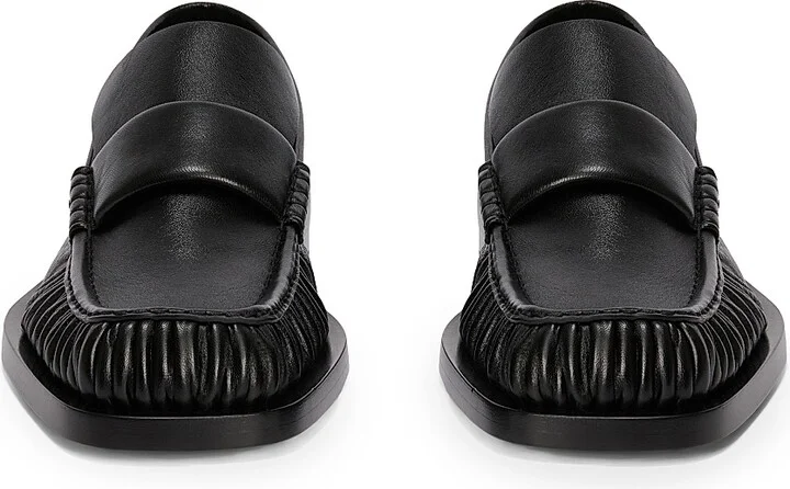 Men's Square Toe Leather Loafers - Black - Size 7 - Image 4