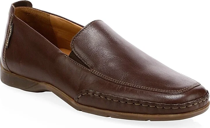 Men's Square Toe Leather Loafers - Black - Size 7 - Image 7