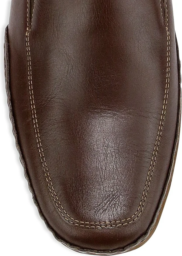 Men's Square Toe Leather Loafers - Black - Size 7 - Image 9