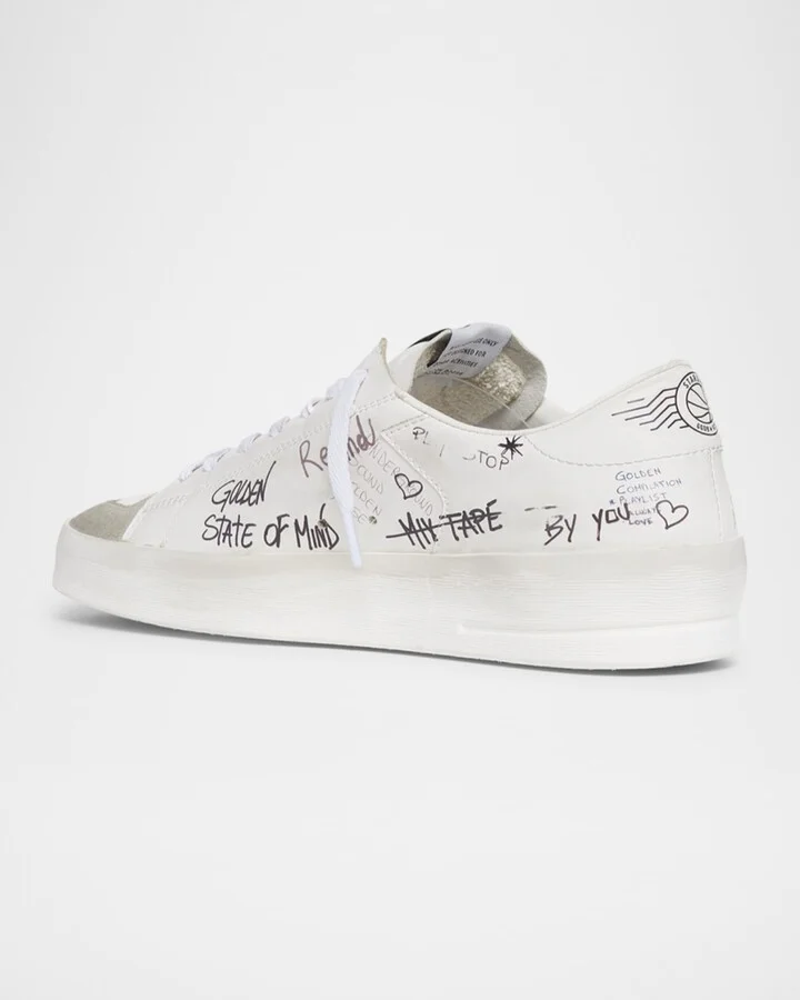 Men's Stardan Graffiti Leather Low-Top Sneakers - Image 11