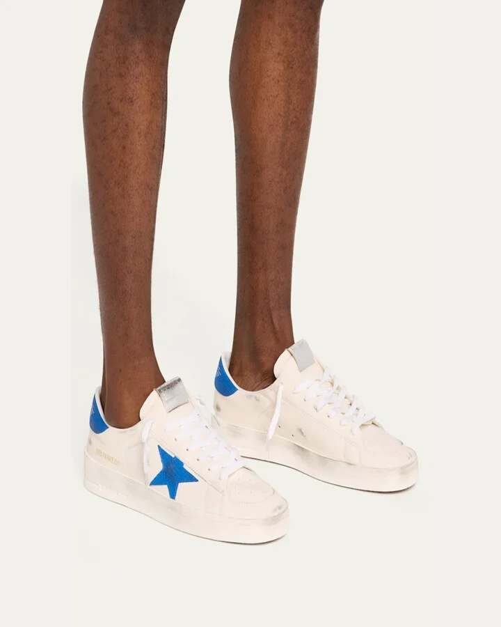 Men's Stardan Leather and Mesh Low-Top Sneakers - Image 8