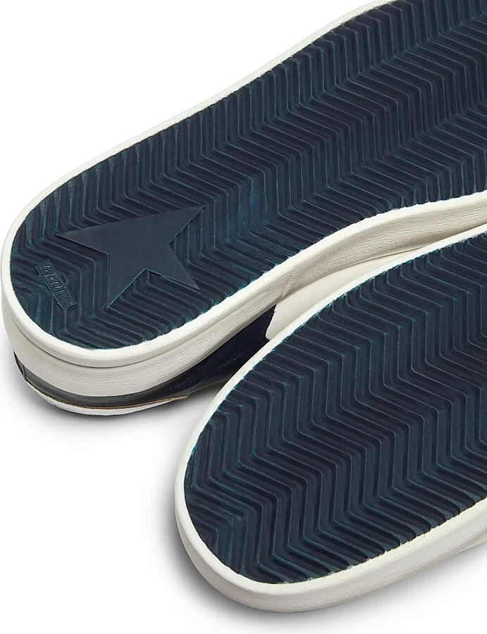 Men's Stardan Leather Low-Top Sneakers - Optic White Navy Silver - Size 6 - Image 6