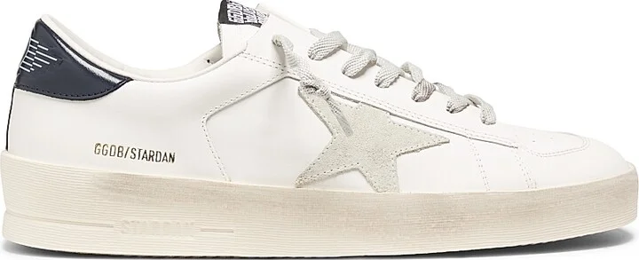 Men's Stardan Leather Low-Top Sneakers - White Ice Blue - Size 7