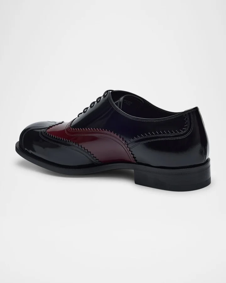 Men's Steel Two-Tone Wingtip Derby Shoes - Image 4