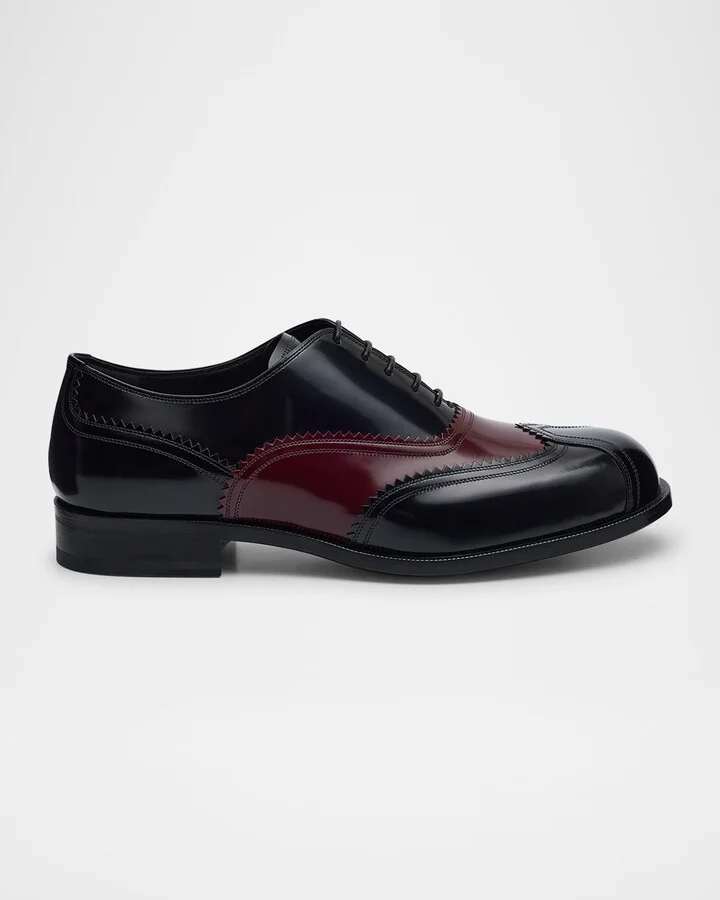 Men's Steel Two-Tone Wingtip Derby Shoes