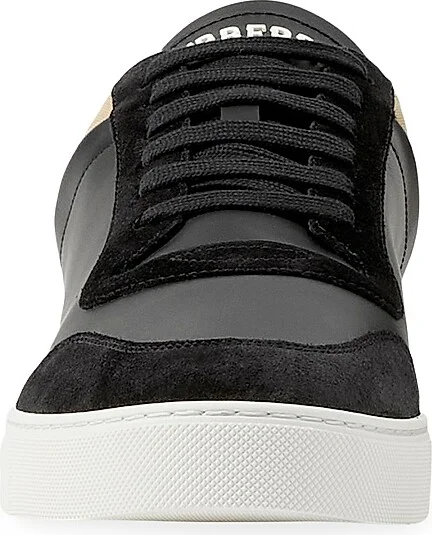 Men's Stevie Check Leather & Canvas Sneakers - White Check - Size 6 - Image 6