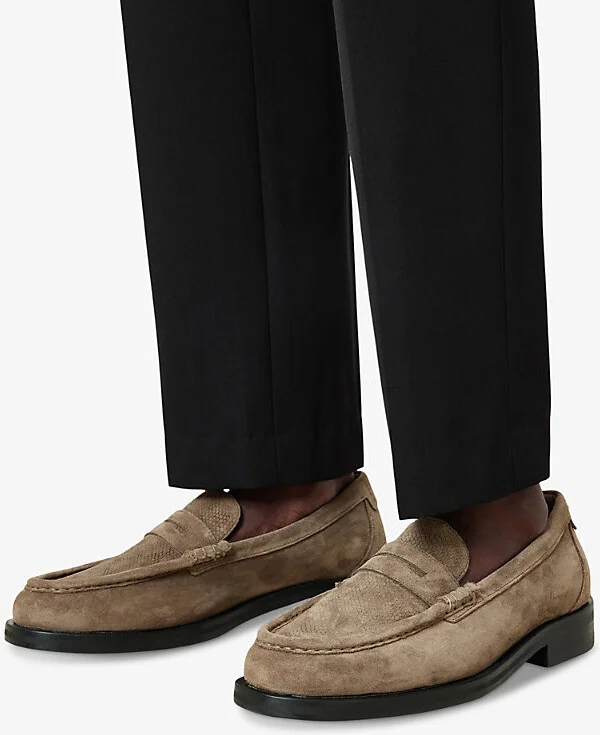 Mens Stone Grey Bloom Suede Loafers Eur 43 / 9 Uk Men - Image 2