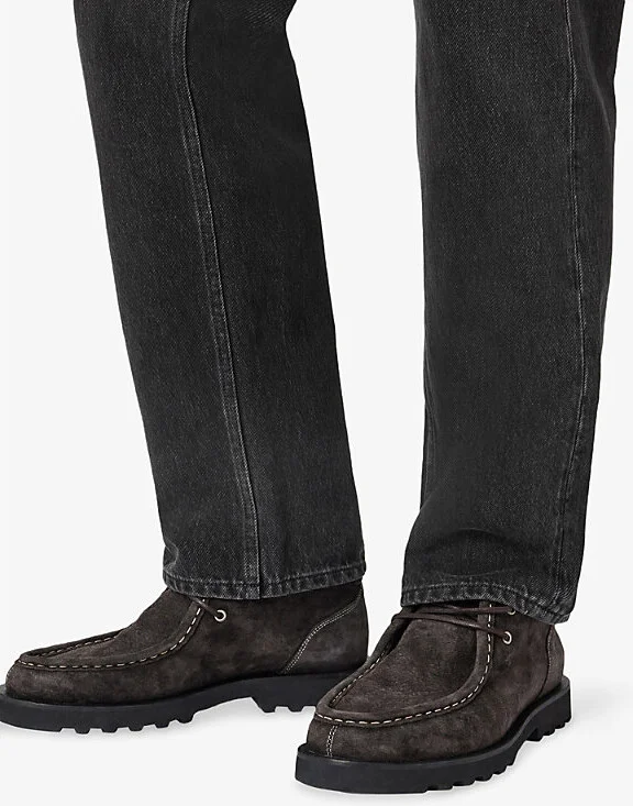 Mens Stone Grey Skiff Lace-Up Suede Ankle Boots Eur 41 / 7 Uk Men - Image 3