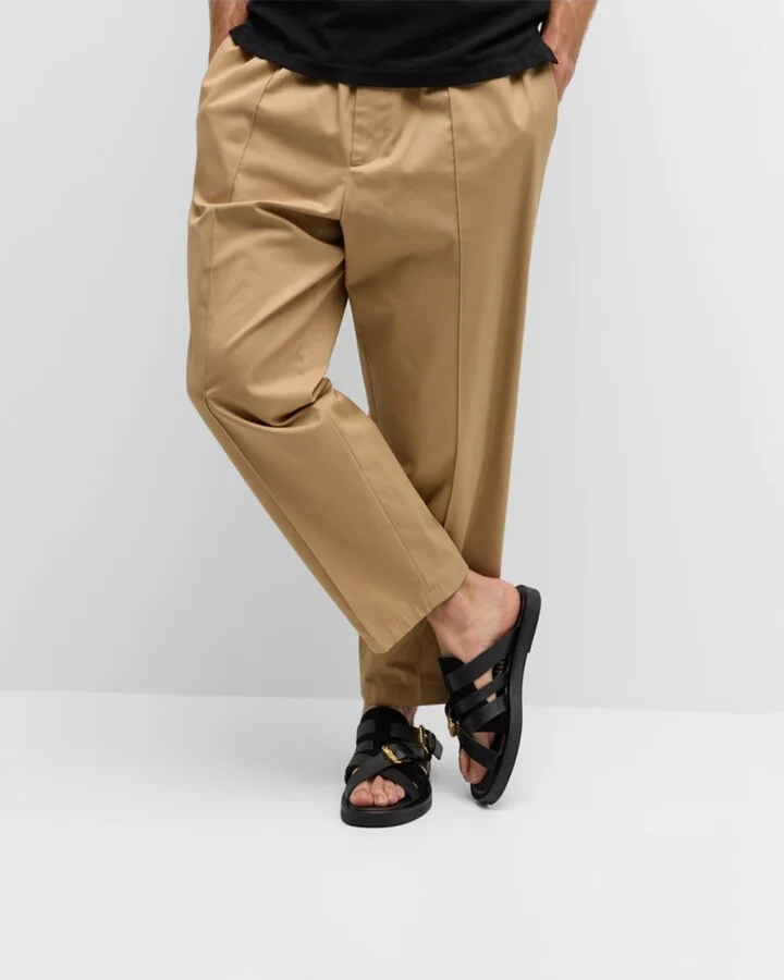 Men's Strappy Leather Slide Sandals - Image 4
