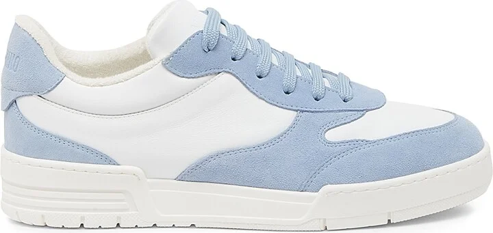Men's Streetball Colorblock Leather Sneakers - Light Blue - Size 6