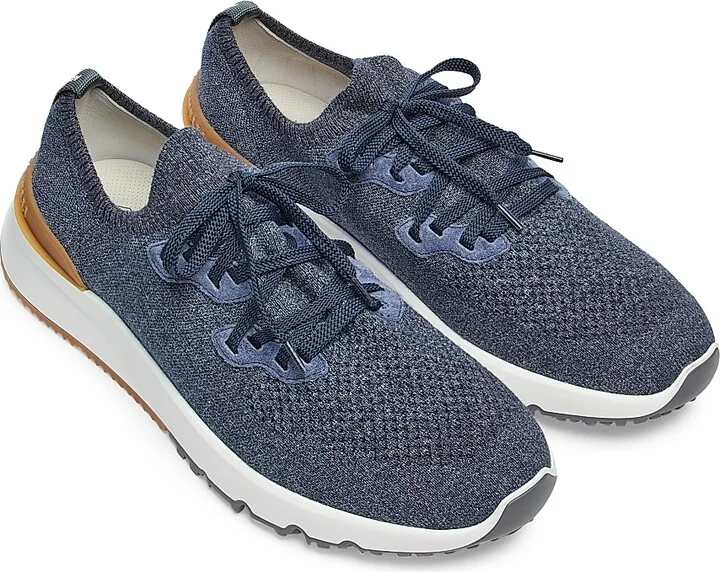 Men's Stretch-Knit Low-Top Sneakers - Blue - Size 8 - Image 4