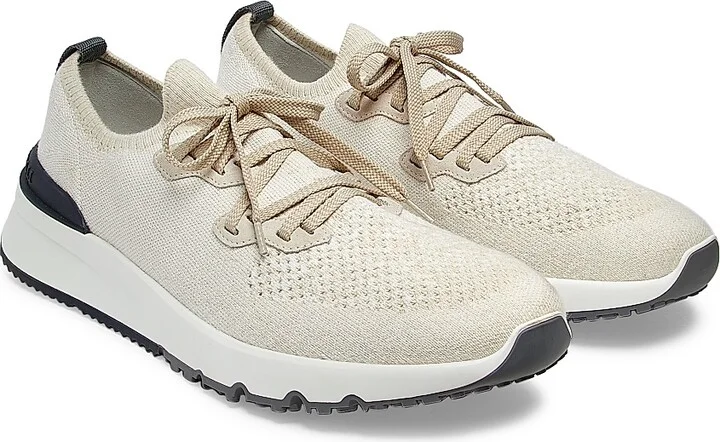 Men's Stretch-Knit Low-Top Sneakers - Blue - Size 8 - Image 7