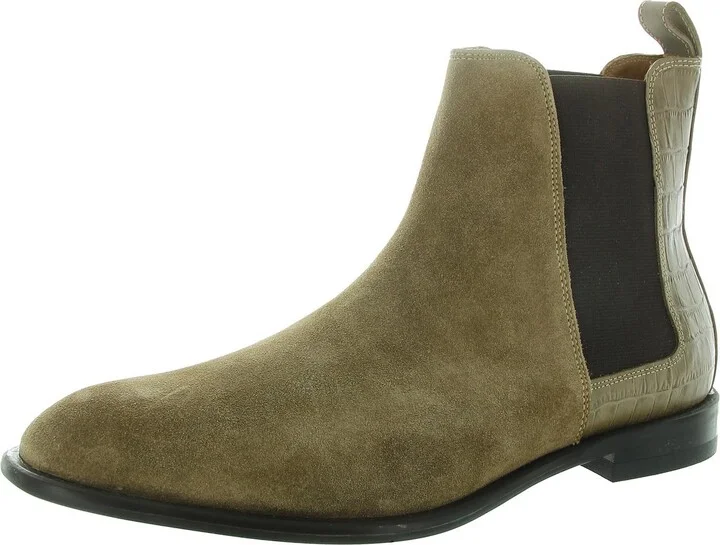 Mens Stretch Suede Chelsea Boots