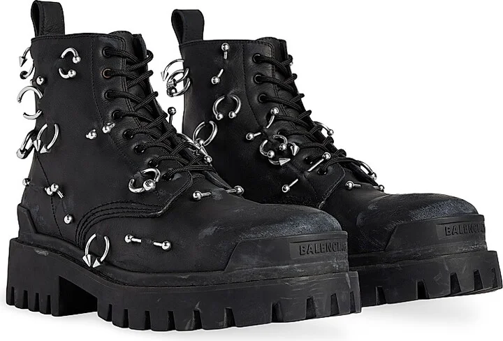 Men's Strike 20mm Boots With Piercings - Black - Size 11 - Image 2