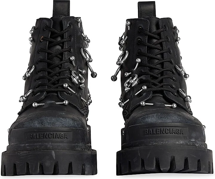 Men's Strike 20mm Boots With Piercings - Black - Size 11 - Image 3