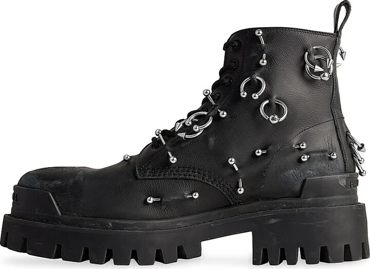 Men's Strike 20mm Boots With Piercings - Black - Size 11 - Image 4