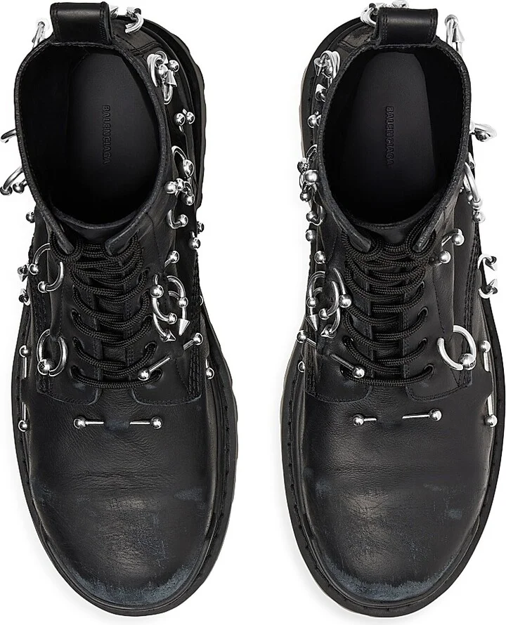 Men's Strike 20mm Boots With Piercings - Black - Size 11 - Image 6