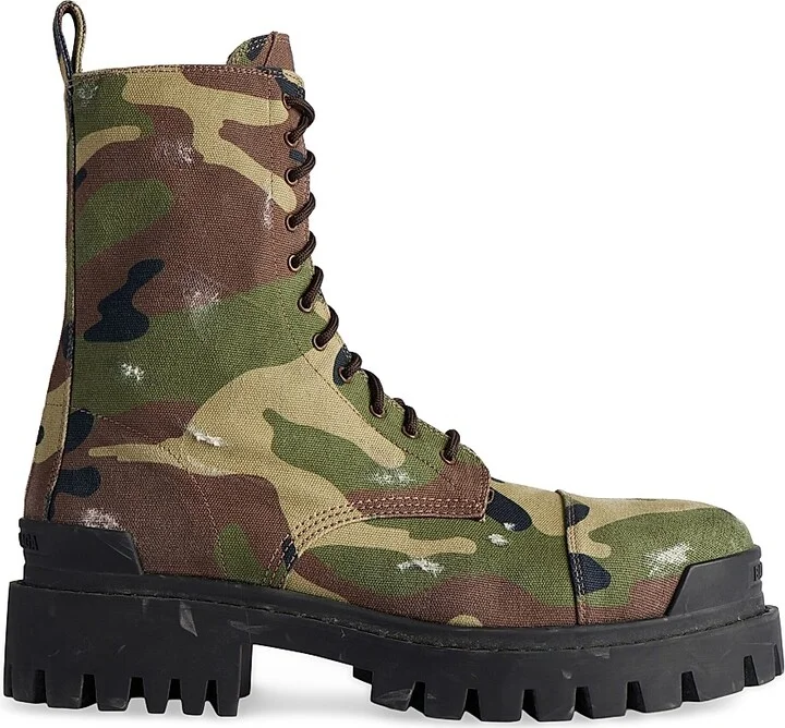 Men's Strike 20MM Camo Print Boots - Dark Green - Size 10