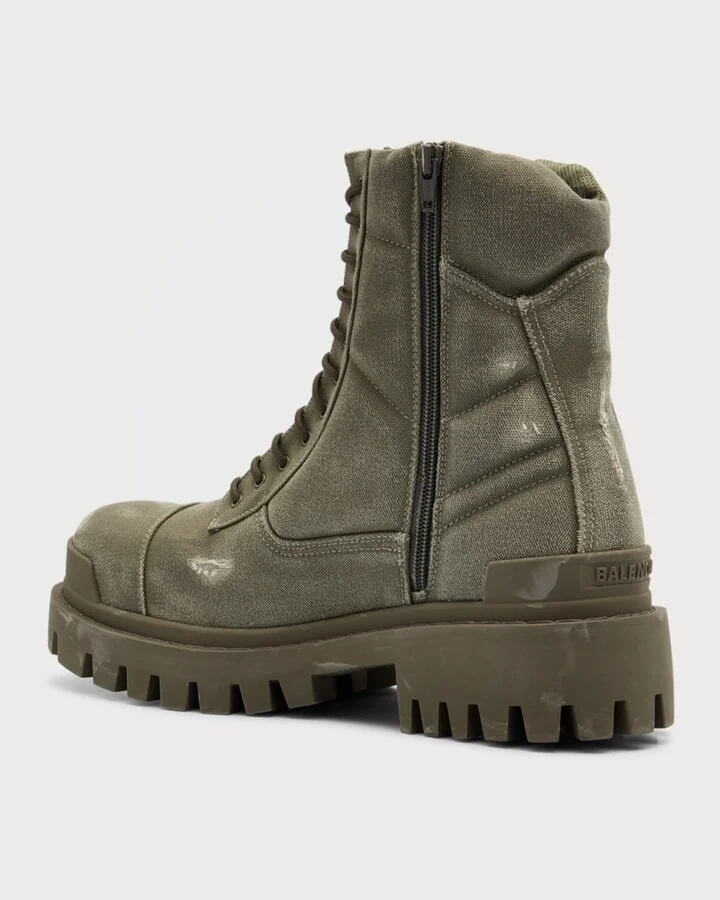 Men's Strike Bootie Lace-Up Canvas Ankle Boots - Image 2