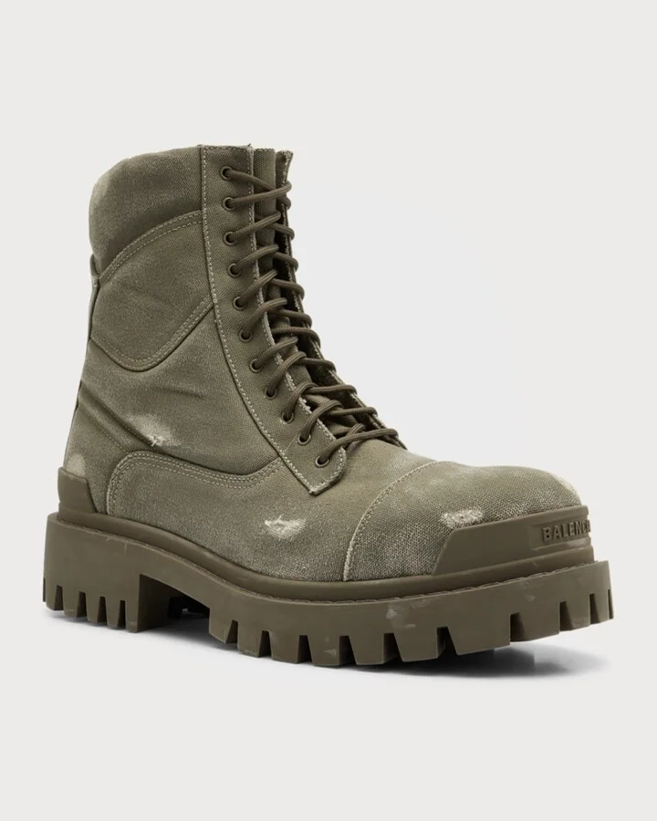 Men's Strike Bootie Lace-Up Canvas Ankle Boots - Image 4