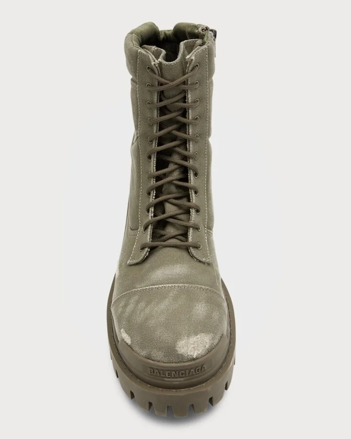 Men's Strike Bootie Lace-Up Canvas Ankle Boots - Image 7
