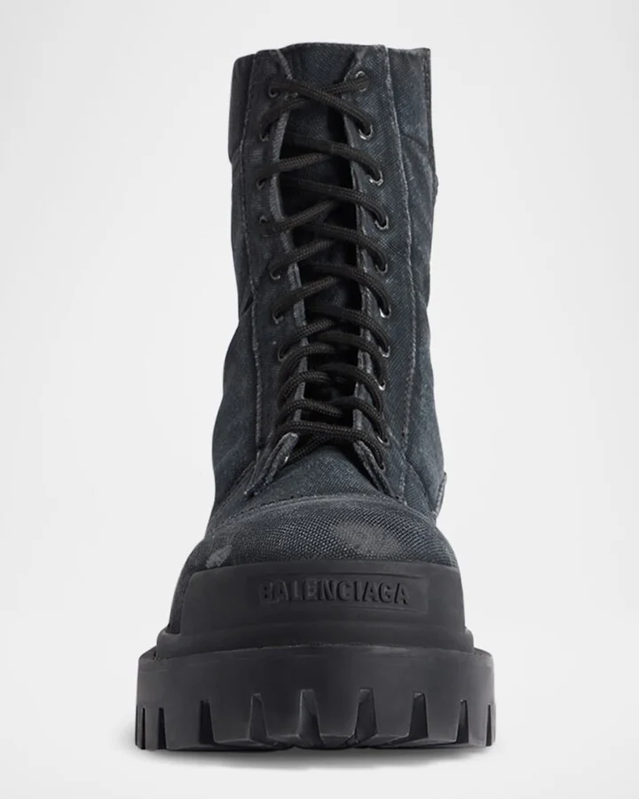 Men's Strike Bootie Lace-Up Canvas Ankle Boots - Image 8