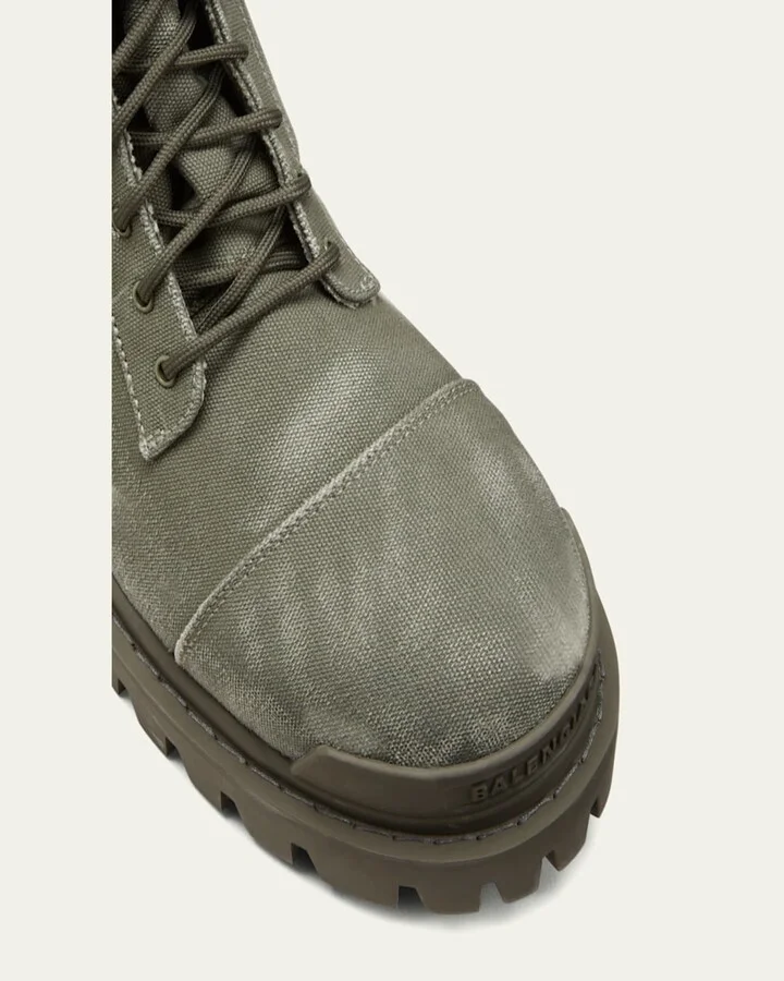 Men's Strike Bootie Lace-Up Canvas Ankle Boots - Image 6