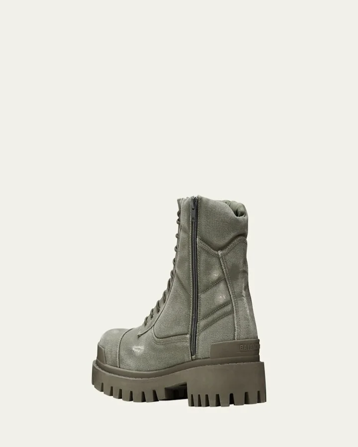 Men's Strike Bootie Lace-Up Canvas Ankle Boots - Image 10