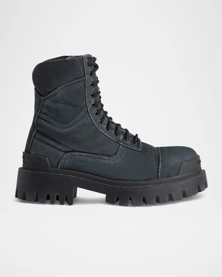 Men's Strike Bootie Lace-Up Canvas Ankle Boots