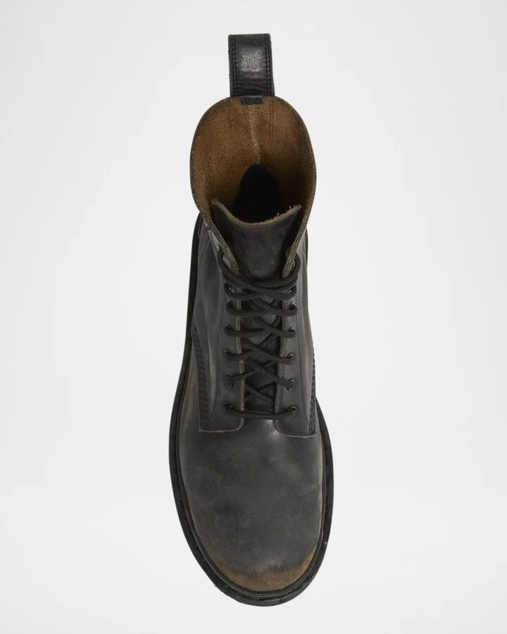 Men's Strike Used-Effect Calfskin Combat Boots - Image 4