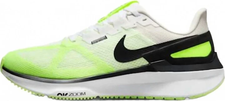 Men's Structure 25 Road Running Shoes In White & Volt