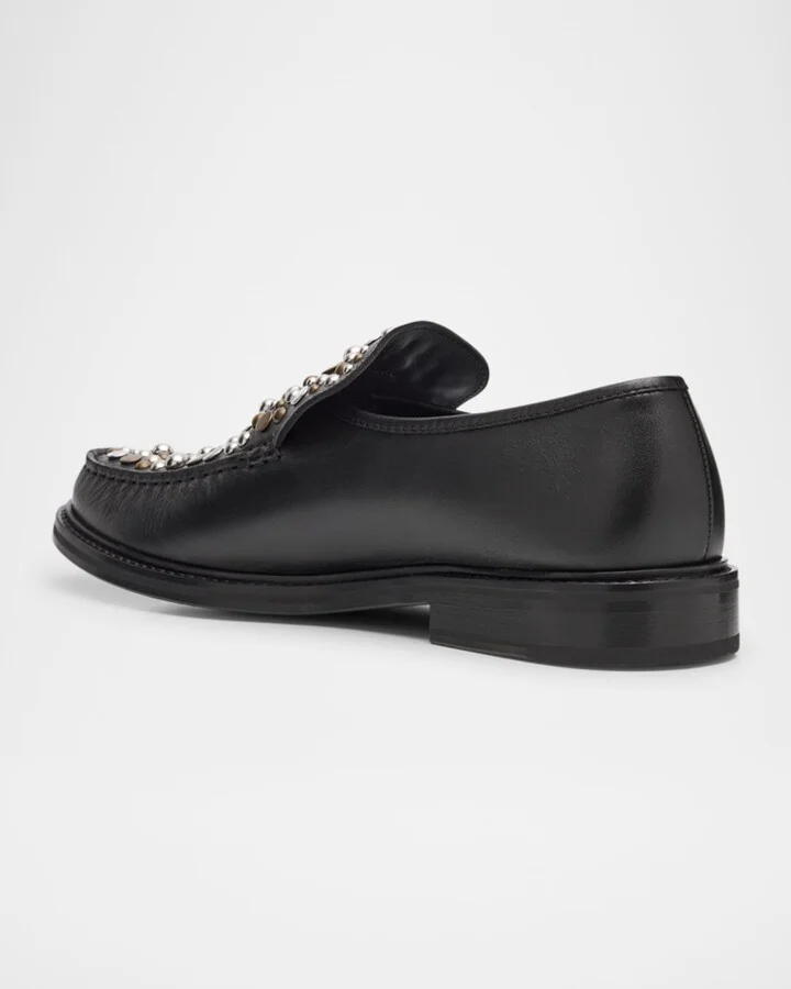 Men's Studded Leather Loafers - Image 2