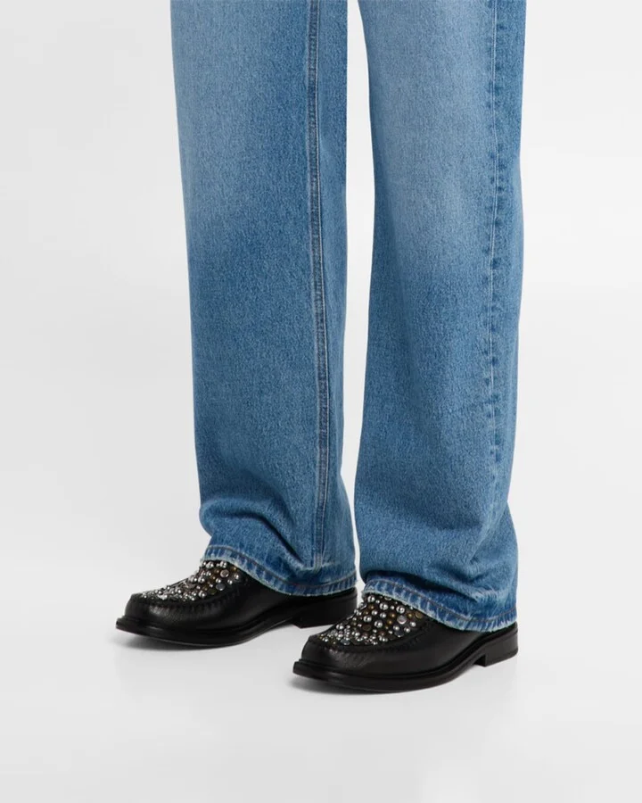 Men's Studded Leather Loafers - Image 11