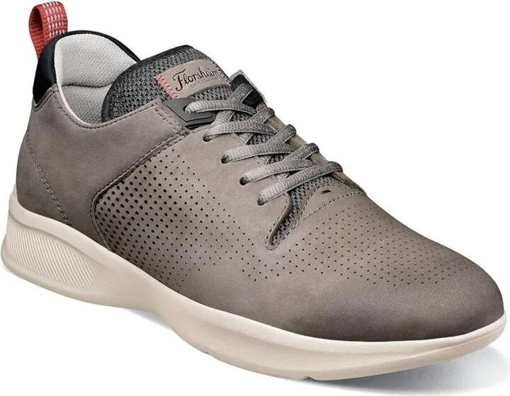 Men's Studio Perf Lace-Up Sneaker In Gray Nubuck/white Sole