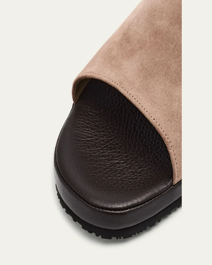 Men's Suede and Deerskin Slide Sandals - Image 4