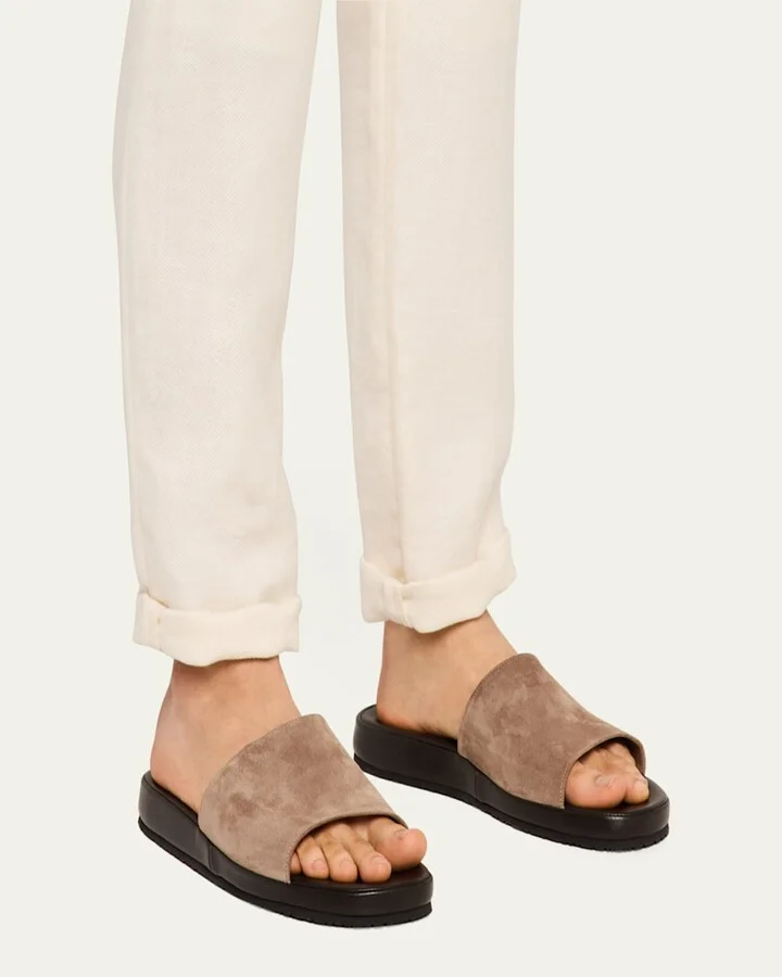 Men's Suede and Deerskin Slide Sandals - Image 5