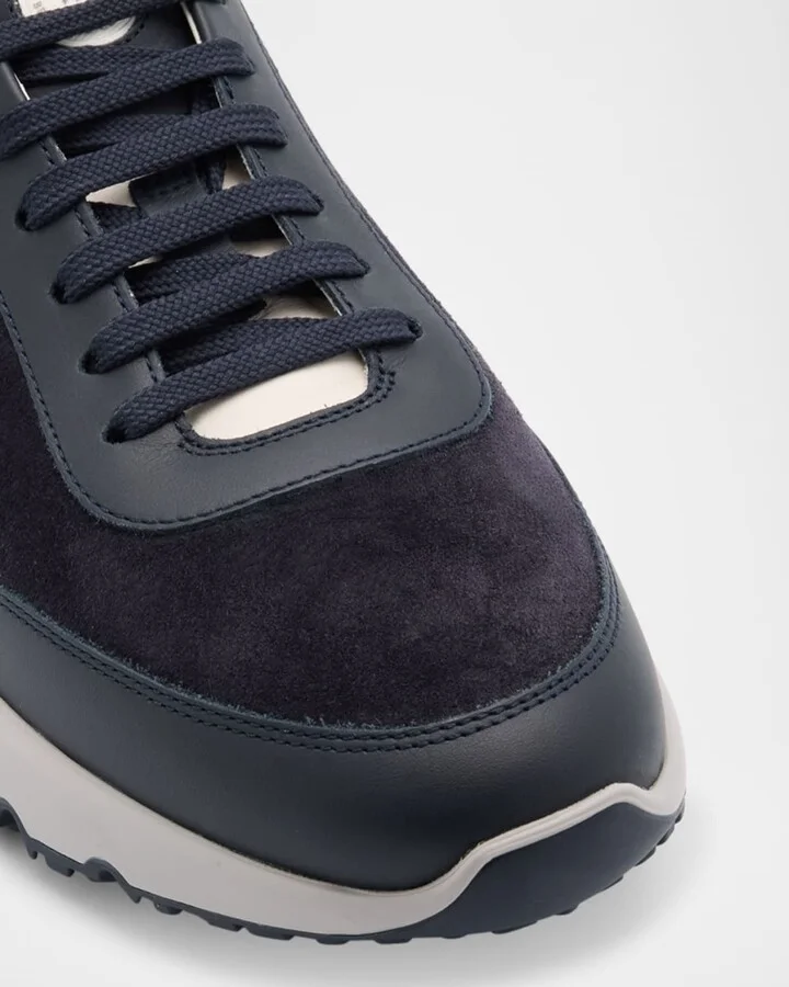 Men's Suede and Leather Runner Sneakers - Image 5
