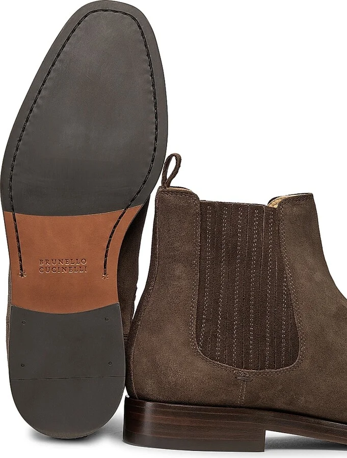 Men's Suede Chelsea Boots - Brown - Size 8.5 - Image 6