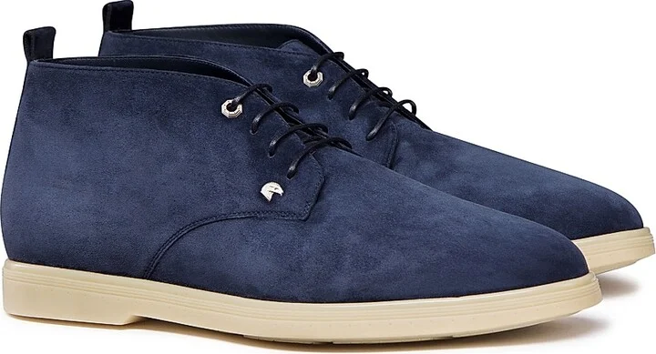 Men's Suede Chukka Boots - Dark Blue - Size 7 - Image 2