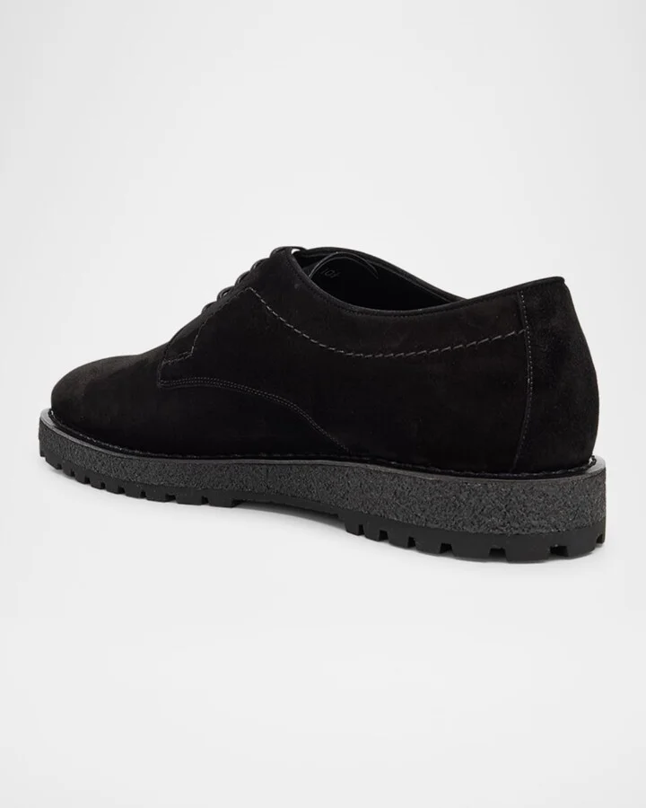 Men's Suede Crepe-Sole Derby Sneakers - Image 3