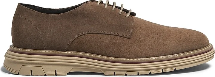 Men's Suede Derbys - Beige - Size 6