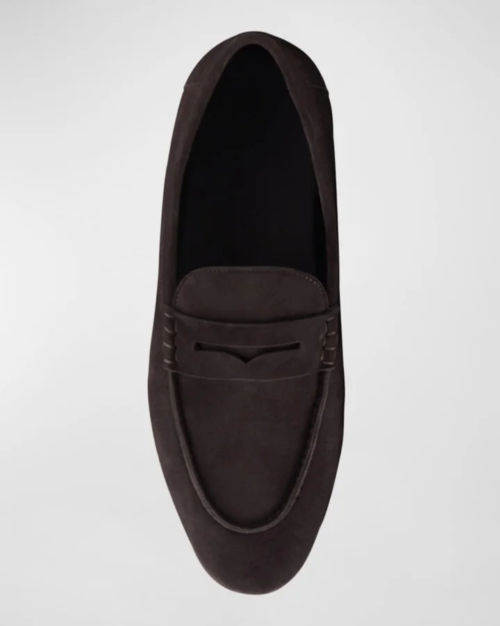 Men's Suede Driver Penny Loafers - Image 2
