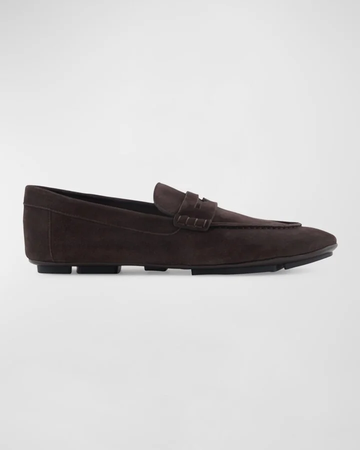 Men's Suede Driver Penny Loafers