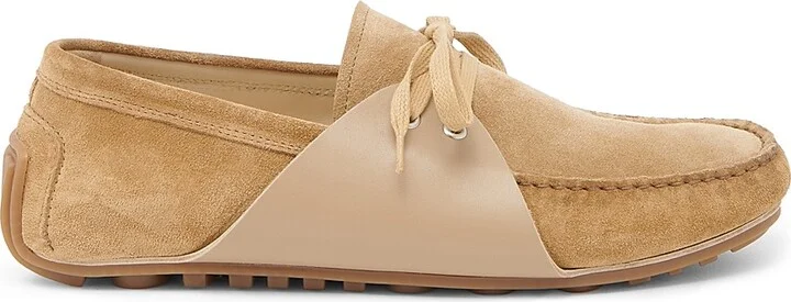 Men's Suede Driving Loafers - Beige - Size 6