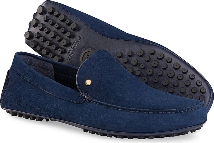 Men's Suede Driving Shoes - Navy - Size 10 - Image 3