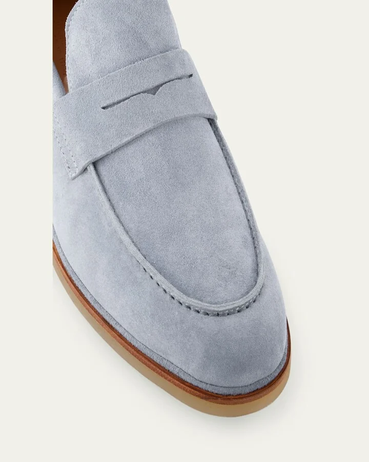 Men's Suede Flex Rubber Sole Penny Loafers - Image 3