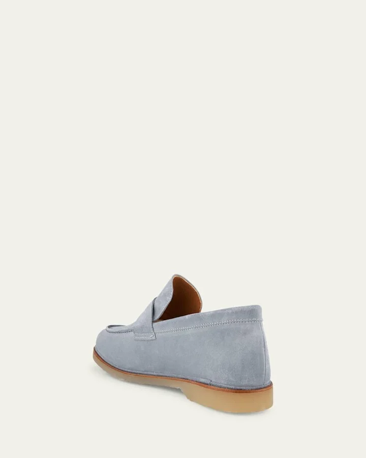Men's Suede Flex Rubber Sole Penny Loafers - Image 6